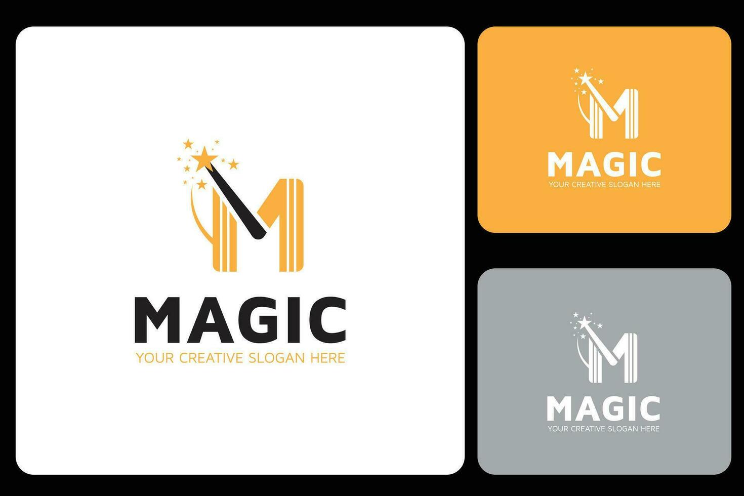 M Letter Magic Logo Design Template vector