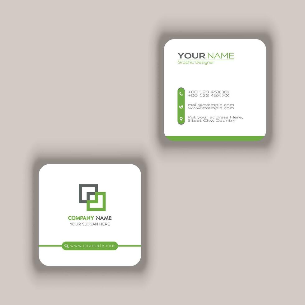 Rounded Square Business Card Vector Template