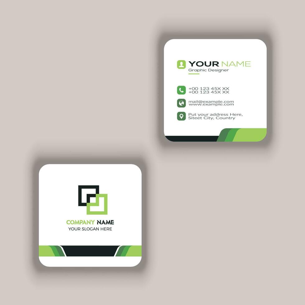 Rounded Square Business Card Vector Template