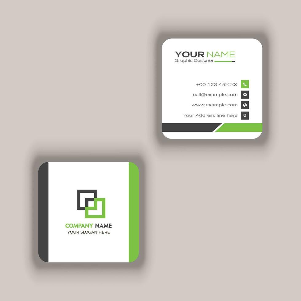 Rounded Square Business Card Vector Template