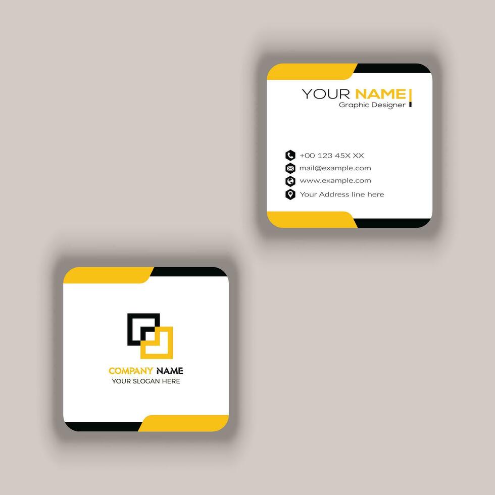Rounded Square Business Card Vector Template