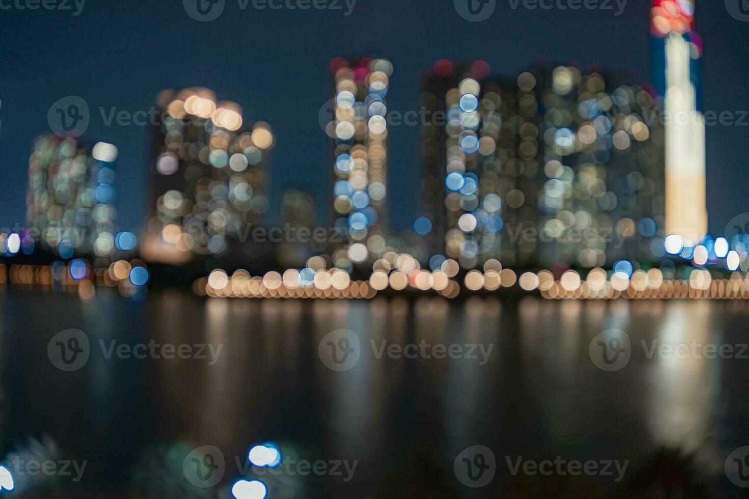 Abstract blur bokeh city night lights photo