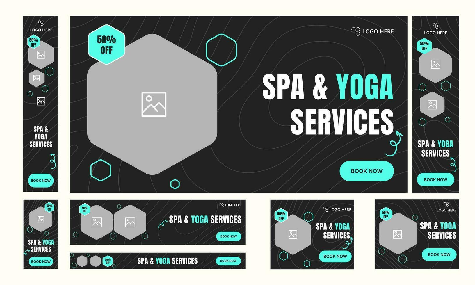 Spa salon service web banner template design vector