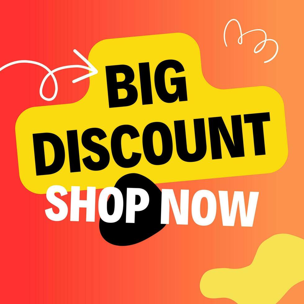 Customizable vector big discount banner background design. Big discount banner template vector eps 10 file format