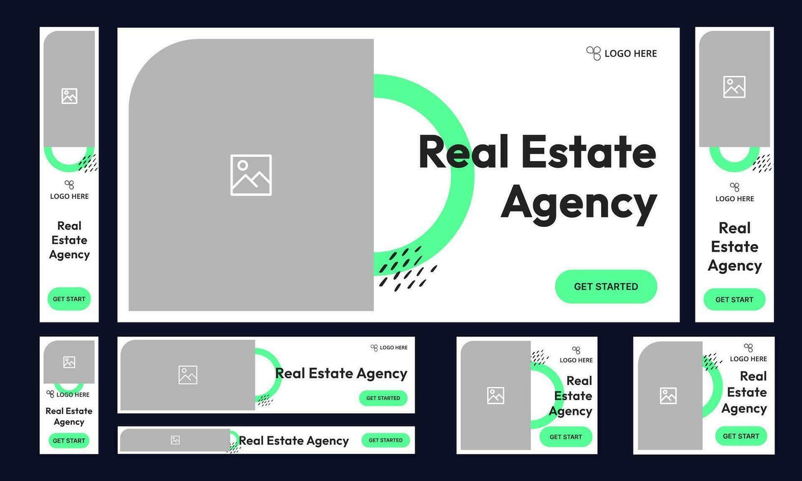 Set of real estate web banner template design for social media posts vector