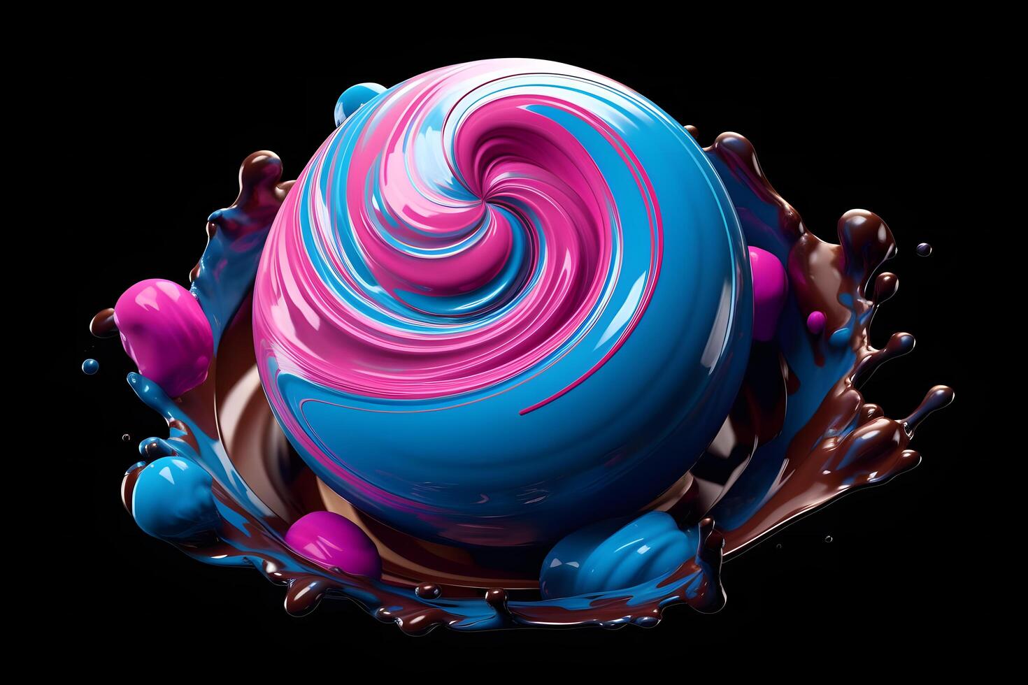 3d render of an abstract background with a splash of candy photo