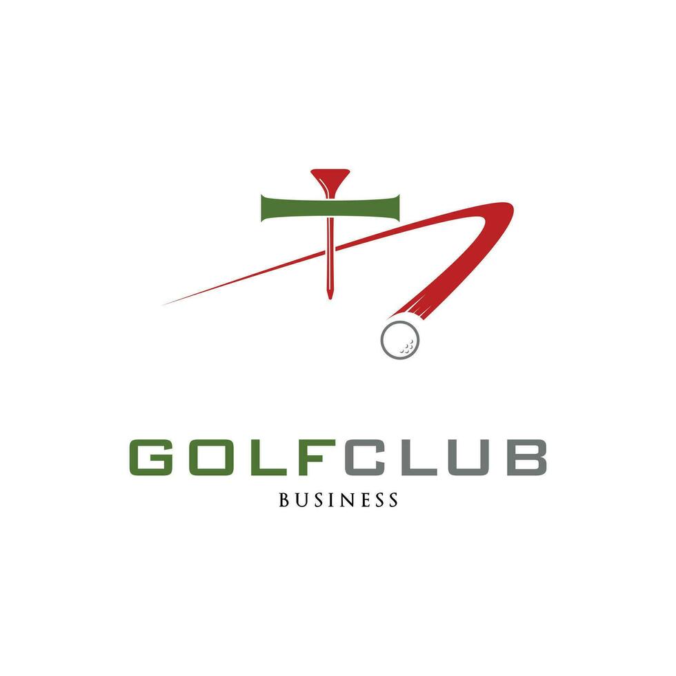 inicial letra t golf club icono logo diseño modelo vector