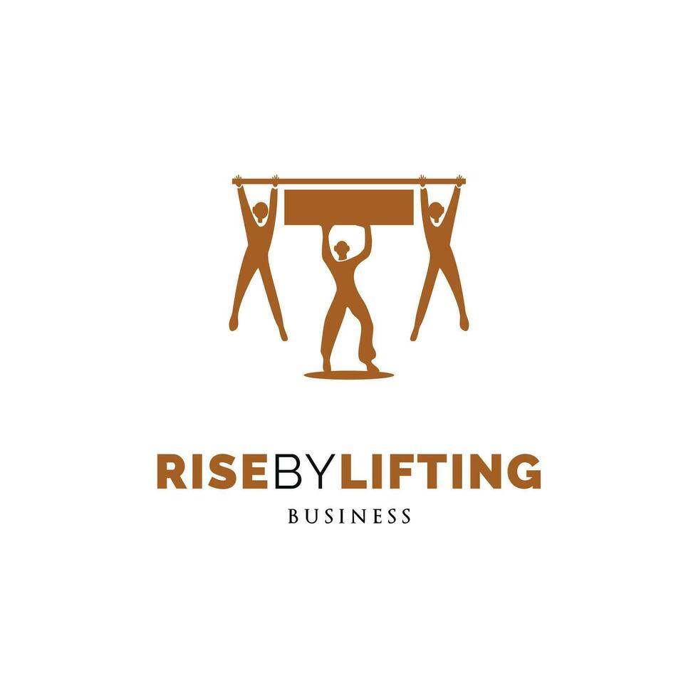 Rise by Lifting Others Icon Logo Design Template vector