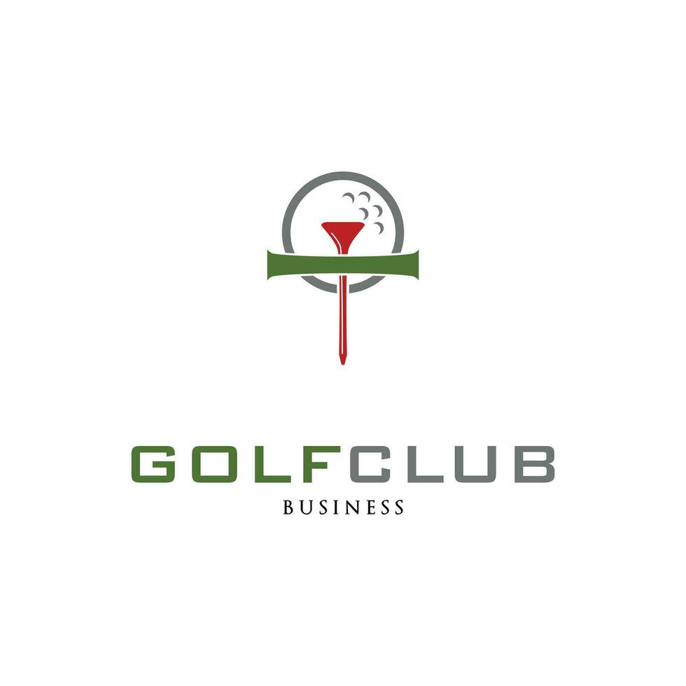 inicial letra t golf club icono logo diseño modelo vector