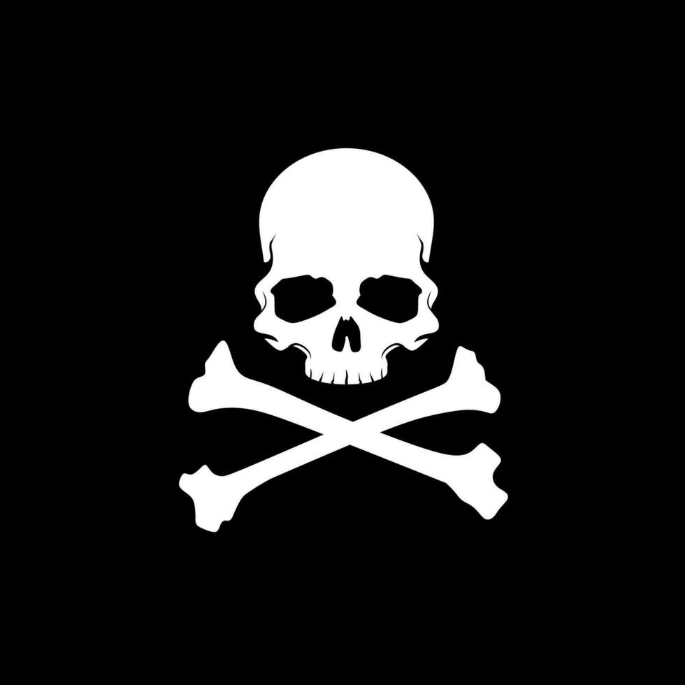 Skull cross bone Halloween vector illustration on black background