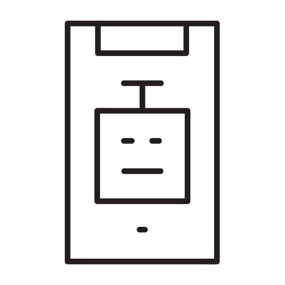 Smartphone icon. Robot in Smartphone vector icon from Artificial Intelligence collection. Outline style Smartphone icon.
