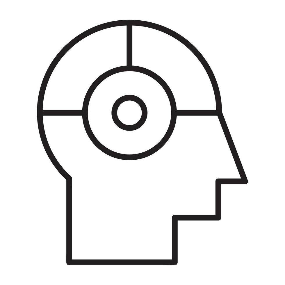 Artificial Intelligence Head Icon. Artificial Intelligence Head vector icon. Outline style Artificial Intelligence Robot Head icon.