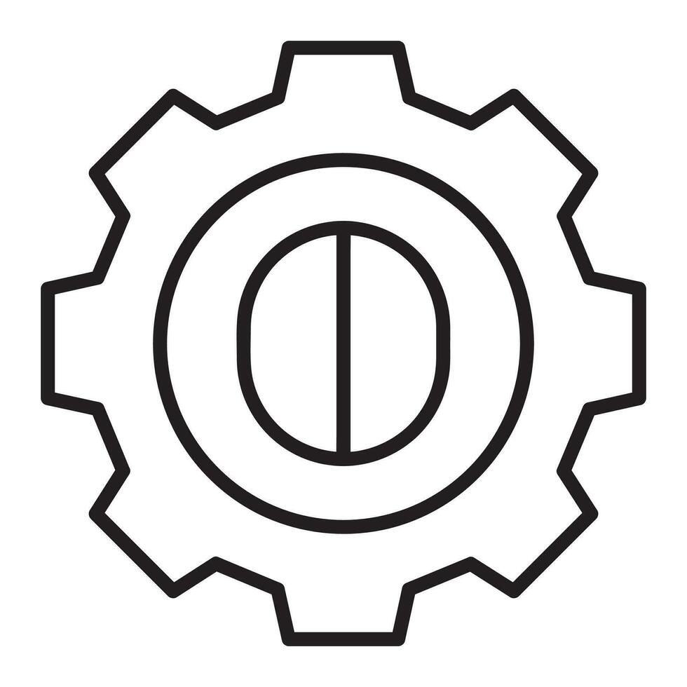 Gear or setting icon. Setting vector icon from Artificial Intelligence collection. Outline style gear wheel icon.