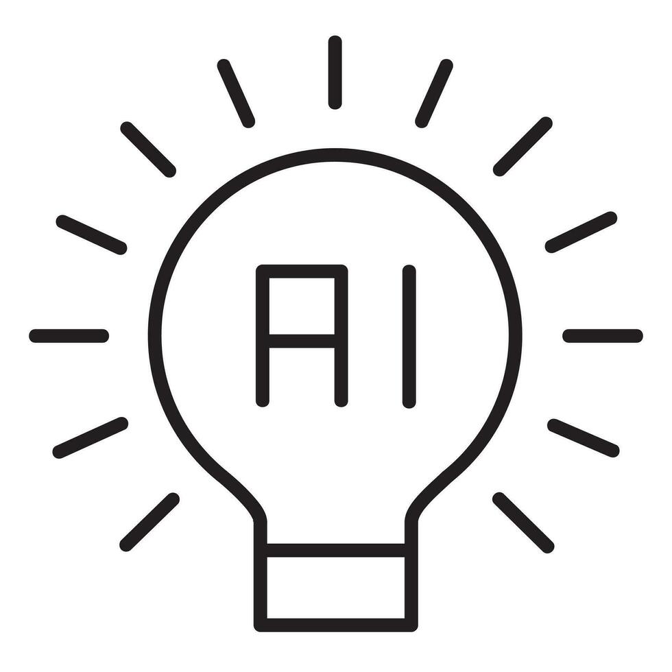 Artificial intelligence Technology bulb icon. Bulb or Lamp vector icon from Artificial Intelligence collection. Outline style Bulb icon.