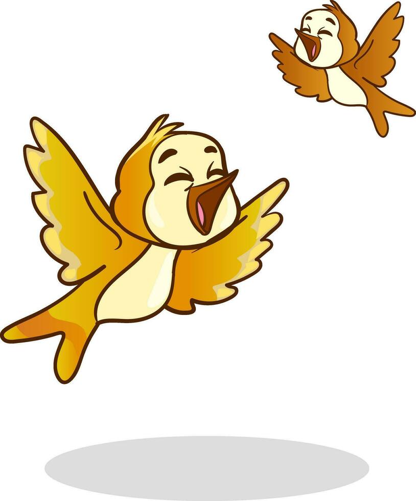 cute birds flying vector illustration