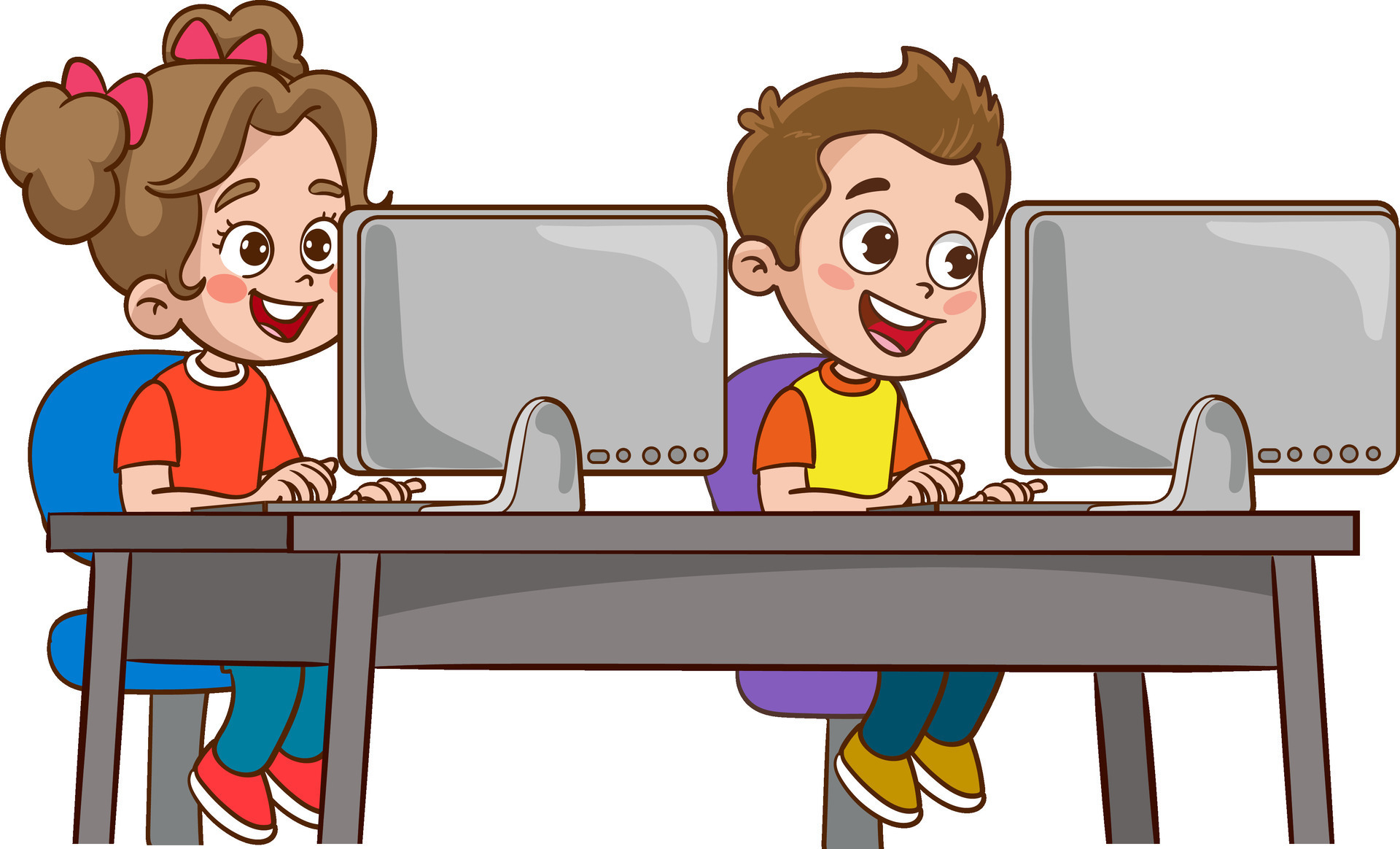 Child Teen Playing Online Video Games on Computer Stock Vector -  Illustration of student, internet: 226799176