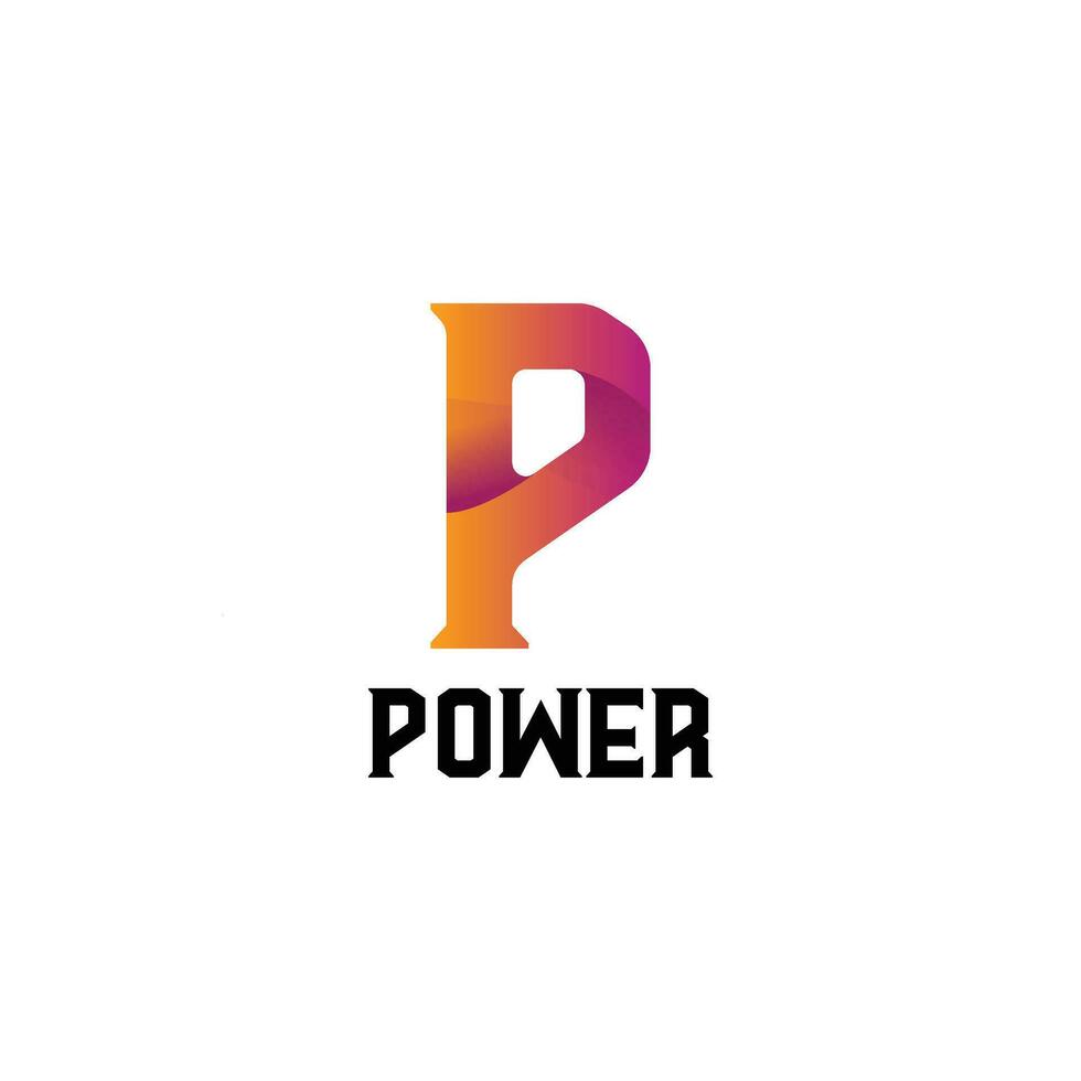 P power qube letter logo design vector