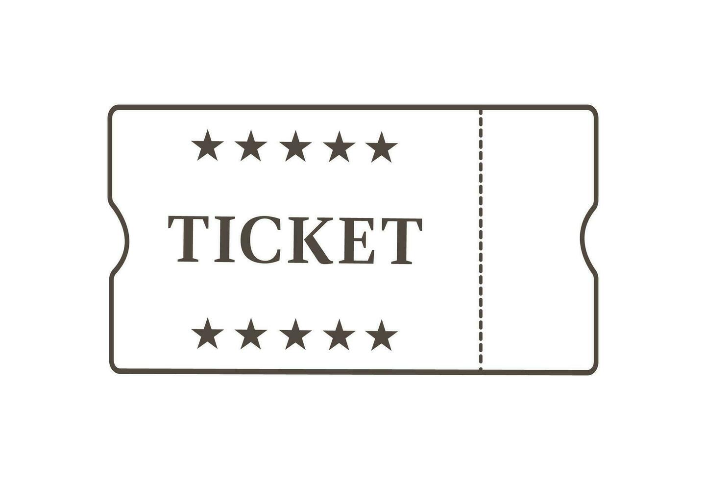 Ticket icon vector illustration in the flat style. Retro ticket stub isolated on a background.