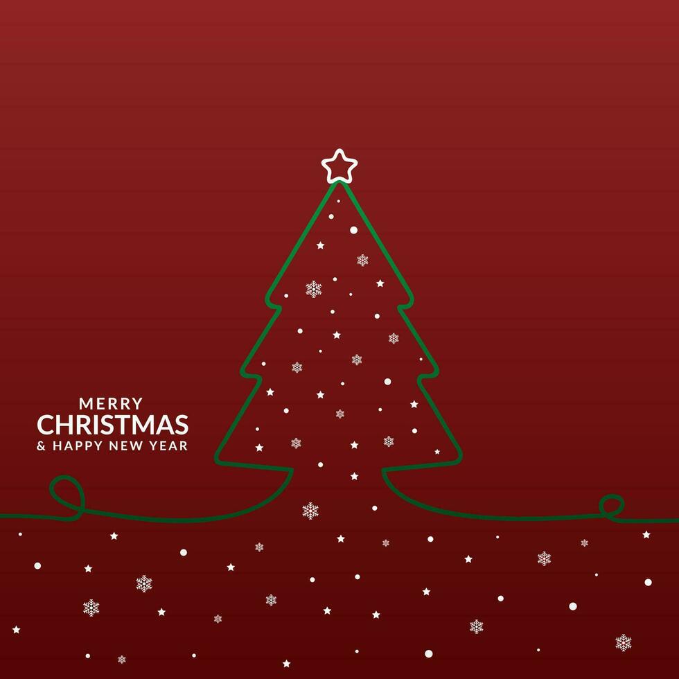 Christmas background. Christmas tree scribble card design. Vector illustration.