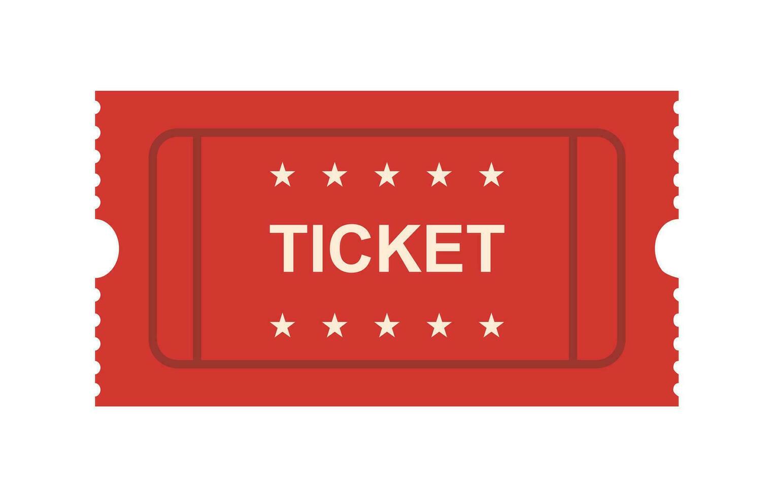 rojo boleto icono vector ilustración en el plano estilo. retro boleto