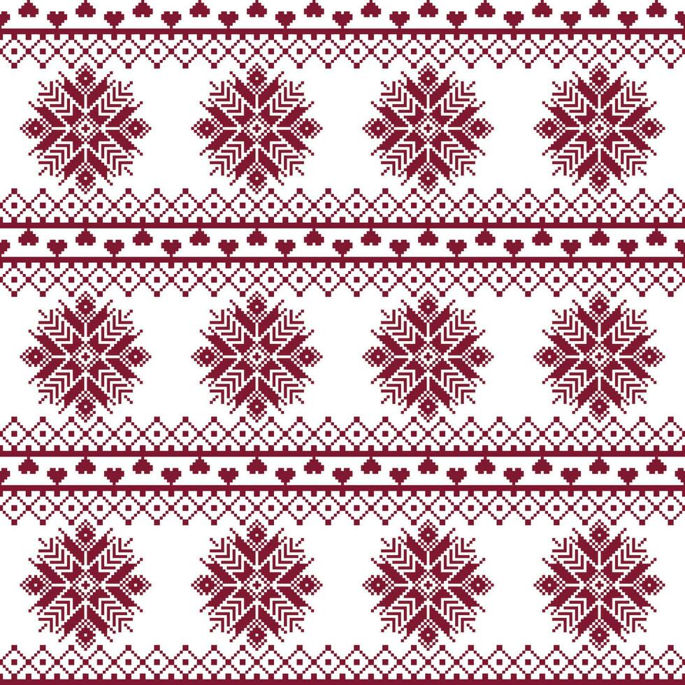 Seamless fabric. The occasion. Merry Christmas and happy New year. Pixels. White and red color. Background, gift wrapping, design, pattern, ornament background website vector