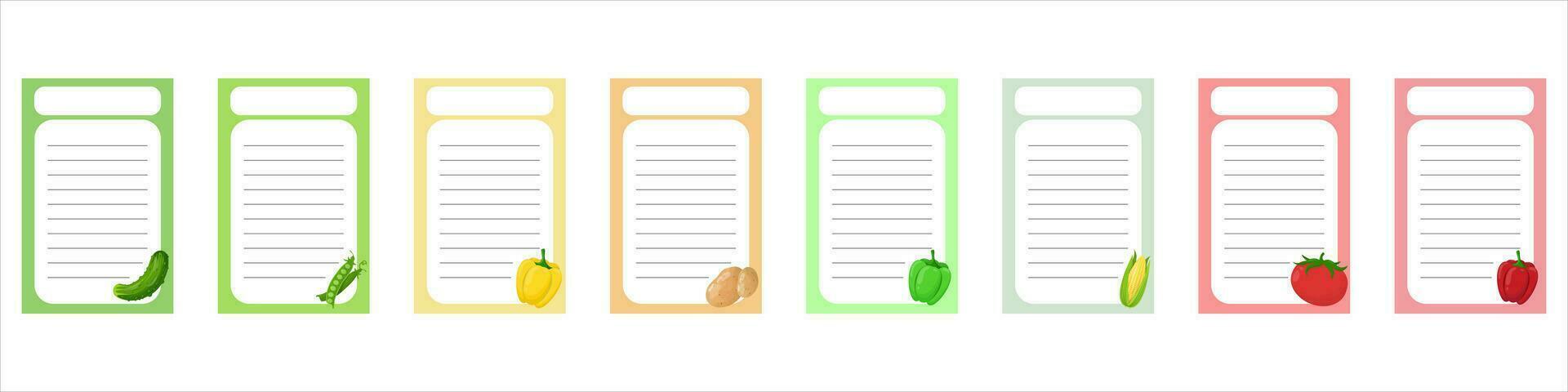 Note of cute vegetable label  illustration. Memo, paper. Vector drawing. writing paper