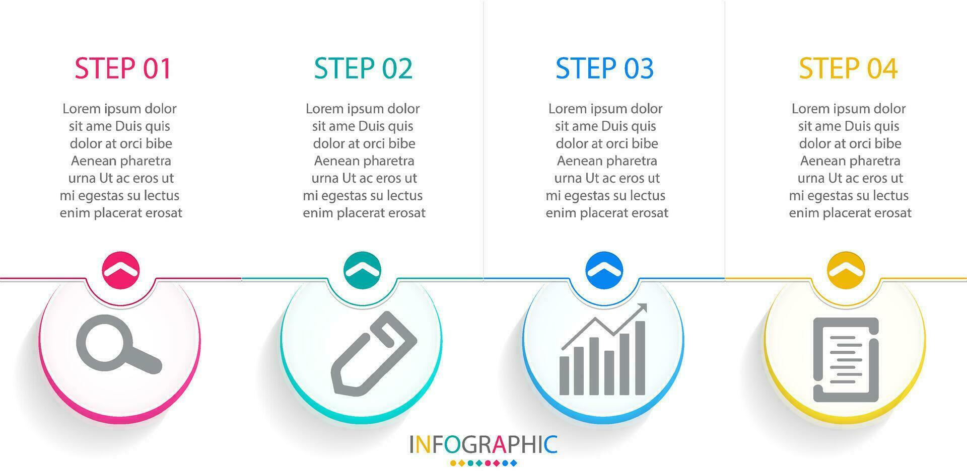 Vector Infographic circle design template with have 4 options or steps