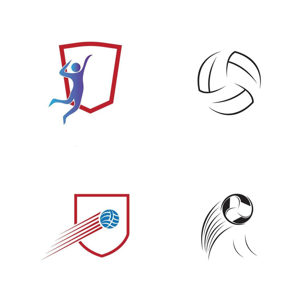 Volleyball logo, emblem, icons, designs templates with volleyball ball on a light background vector