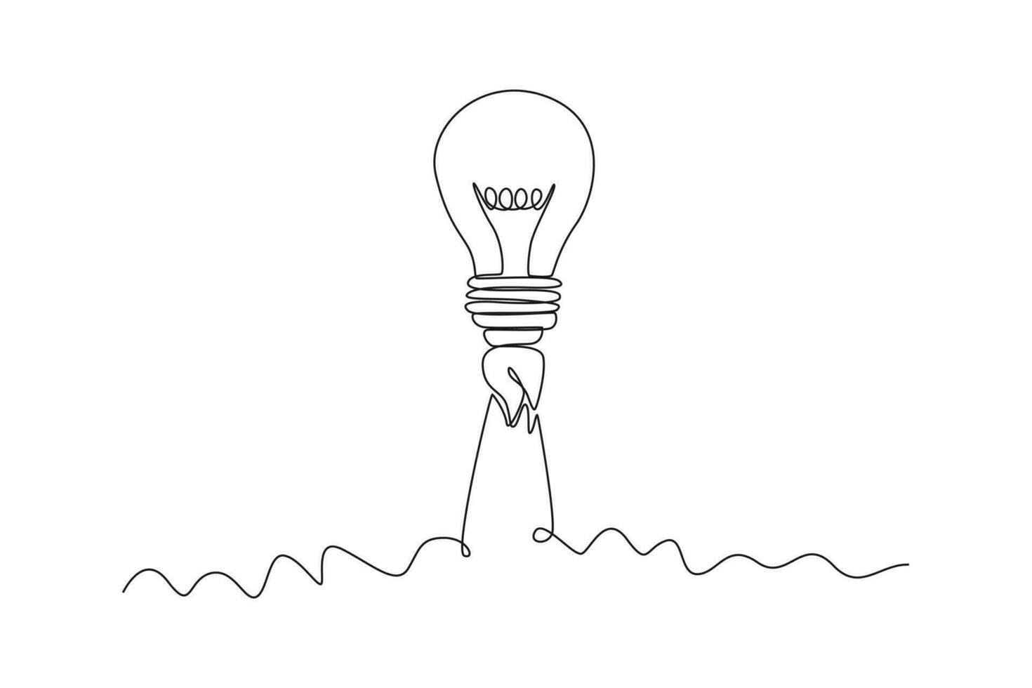 Single one line drawing concept of finding brilliant ideas. Continuous line draw design graphic vector illustration.
