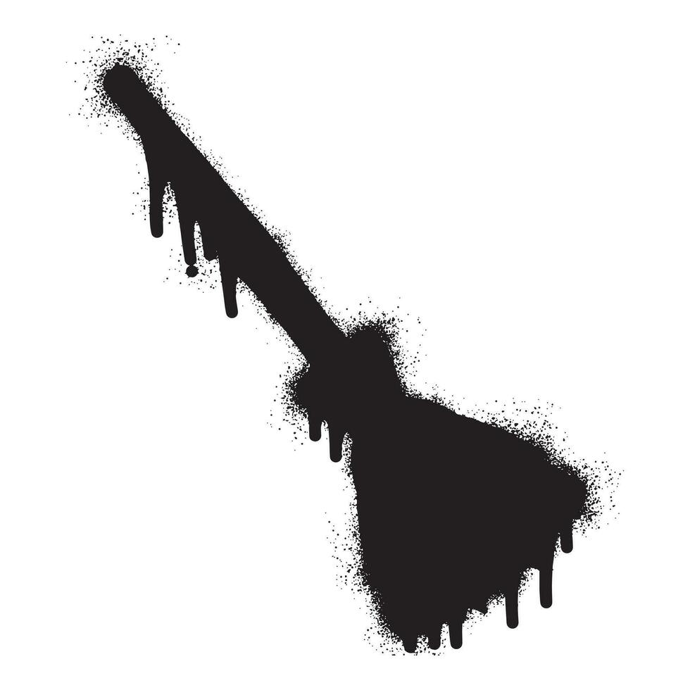 magia volador Escoba pintada con negro rociar pintar vector