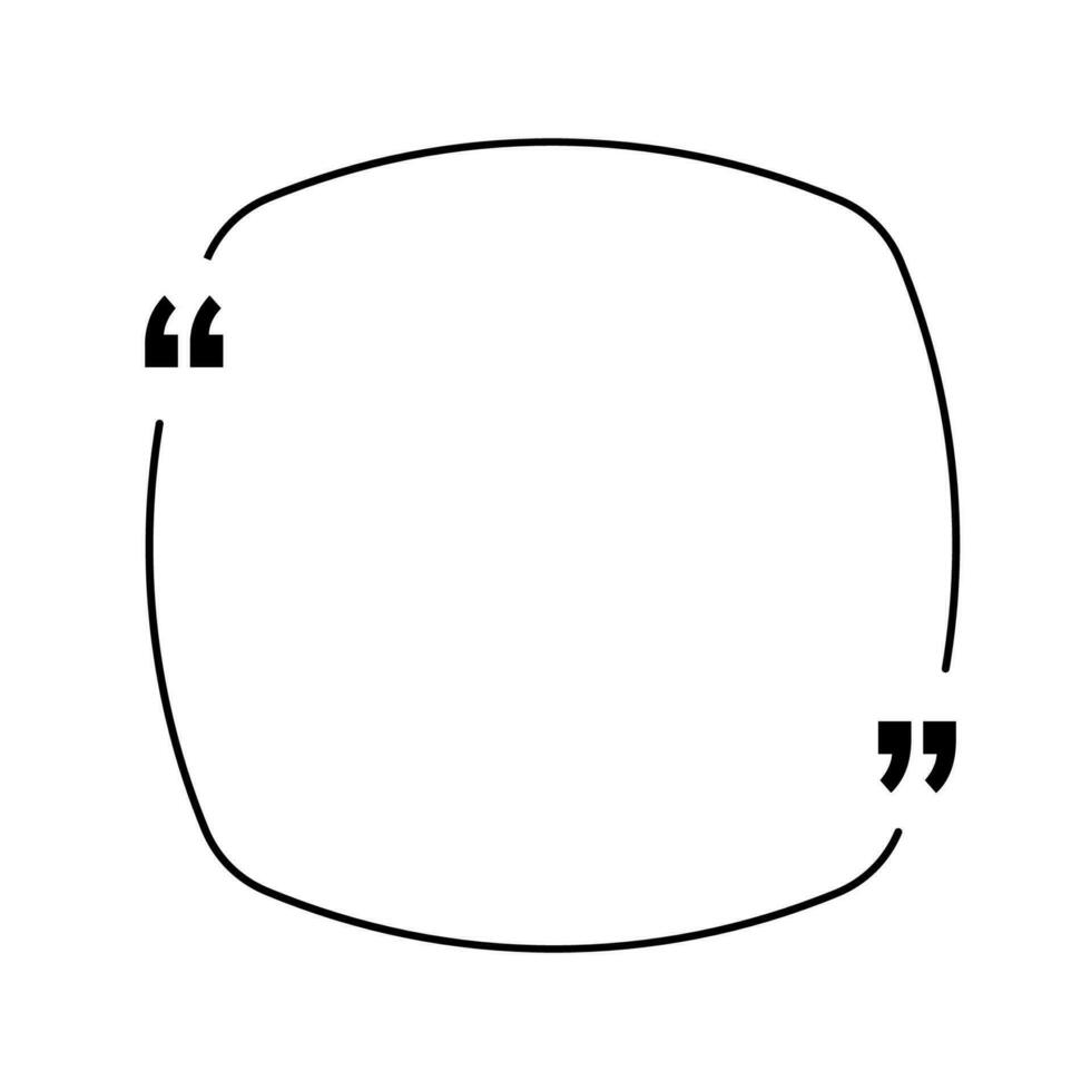 Quoting box. Quote frame with quotation marks. vector