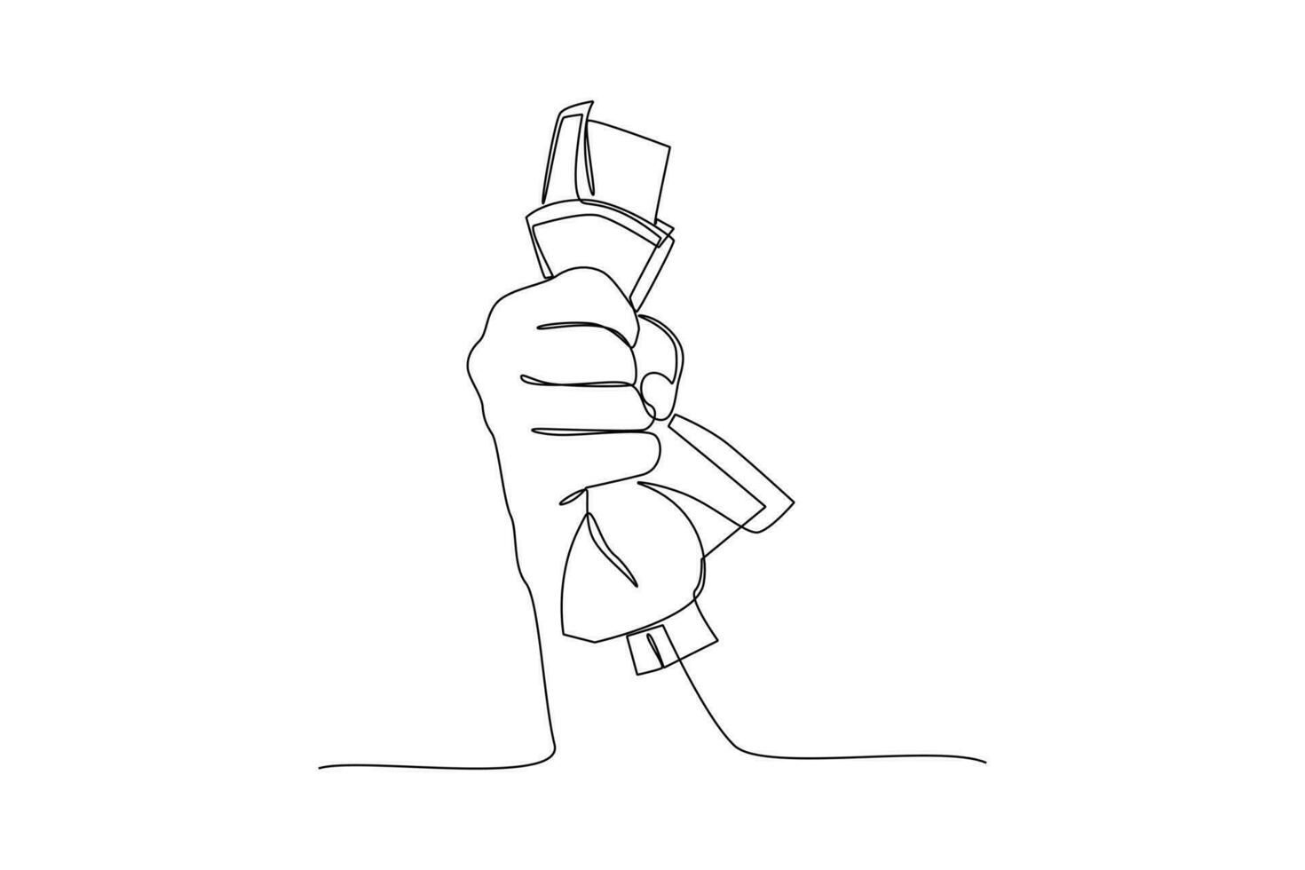 Continuous one line drawing hands holding different objects concept. Single line draw design vector graphic illustration.