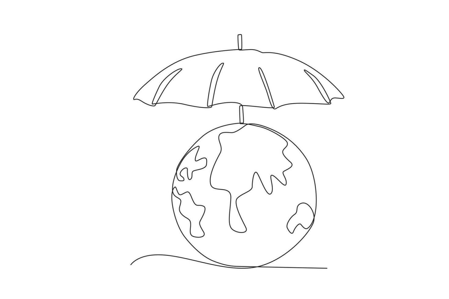 An umbrella protects the ozone layer vector