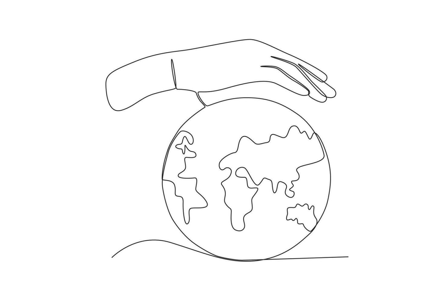 A hand protecting the earth's ozone vector