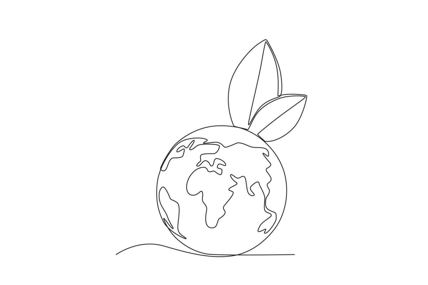 An earth and a leaf vector