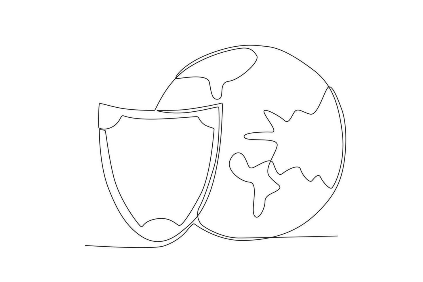 Earth with a symbol of protection in front of it vector