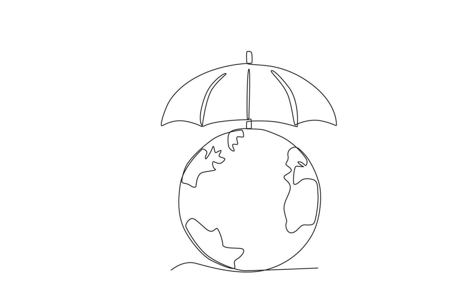 Earth with an umbrella on top vector