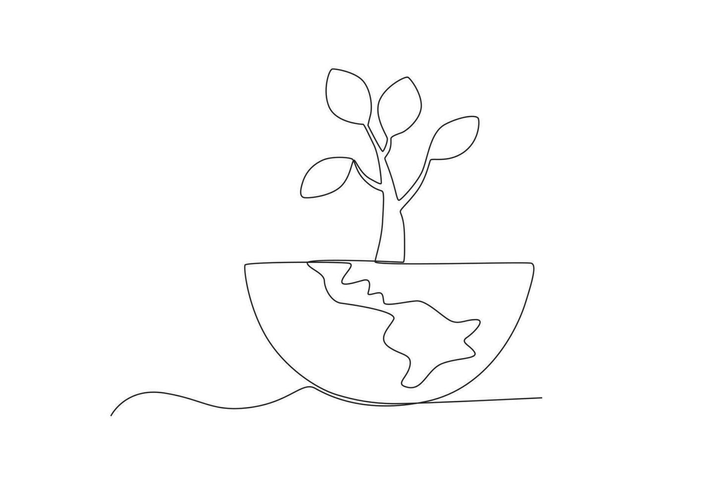Half the earth with a tree on it vector