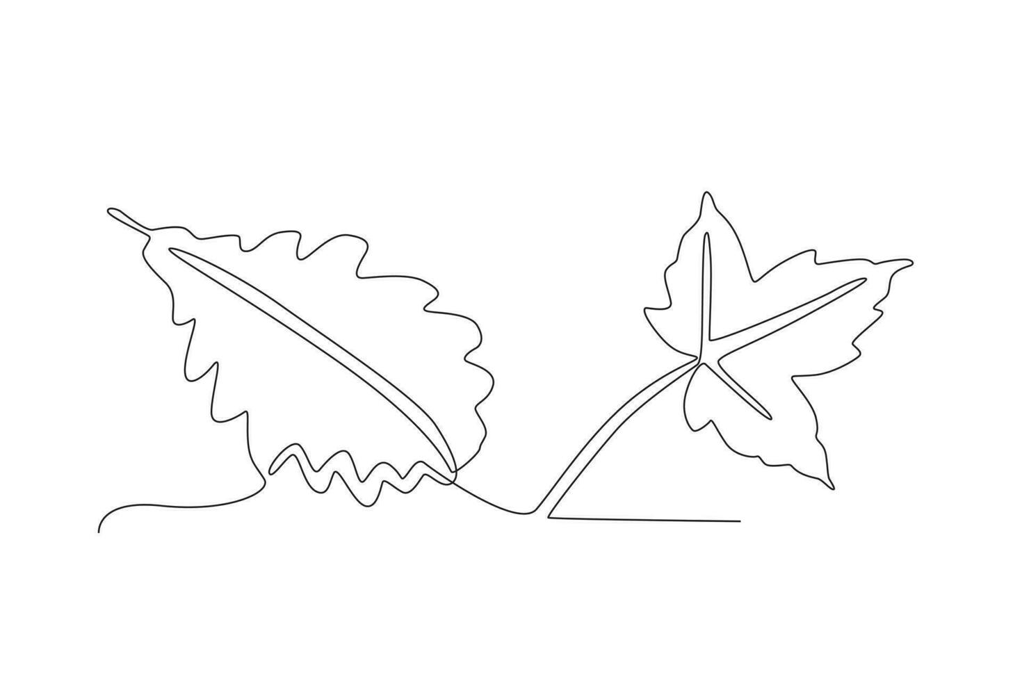 Two leaves fall on the ground vector