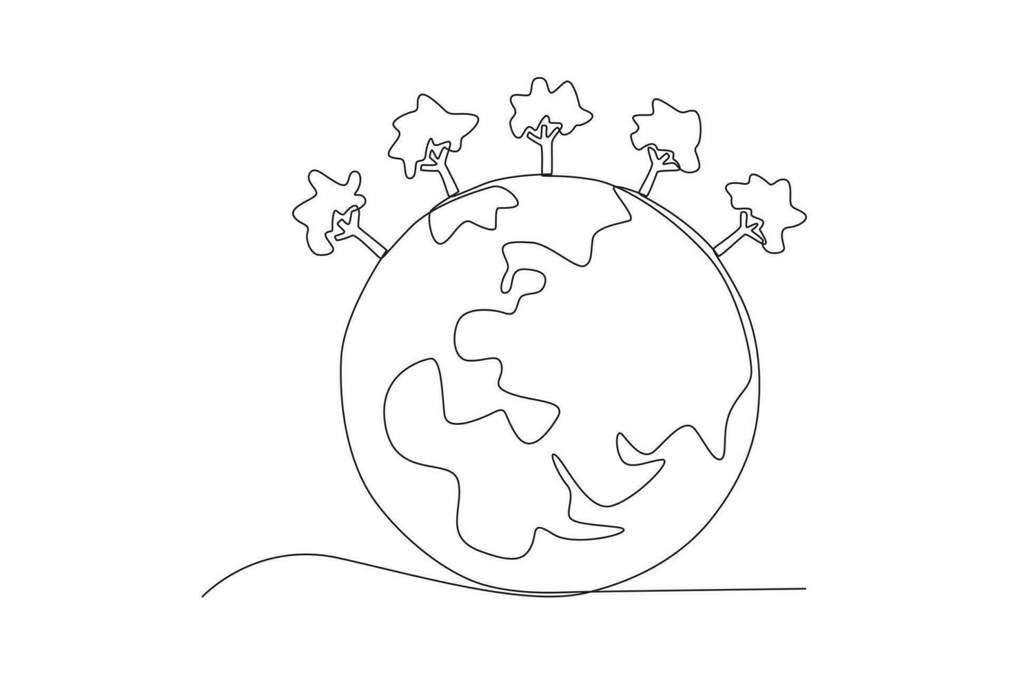 An earth surrounded by trees vector