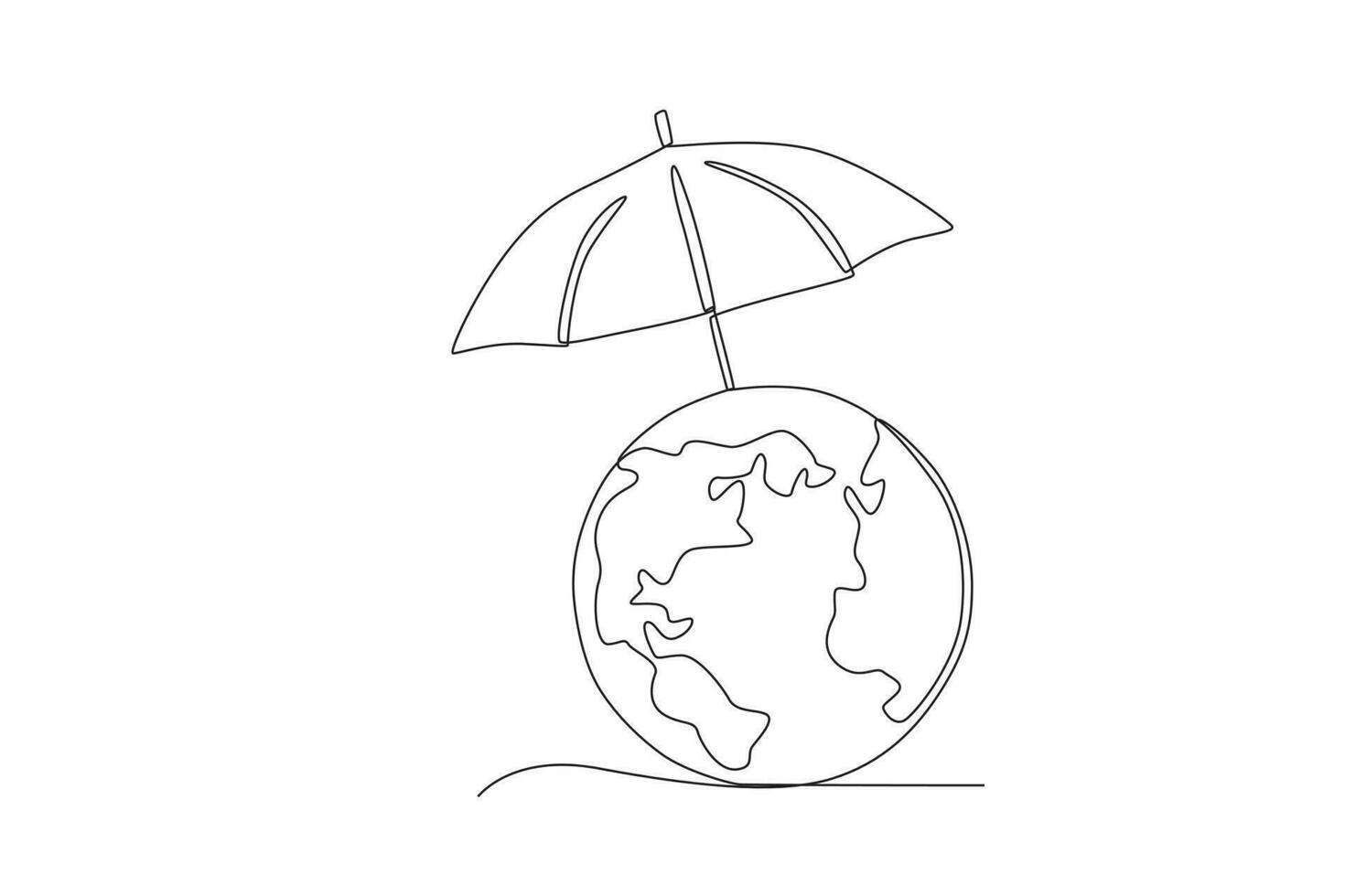 An umbrella of the earth from global warming vector