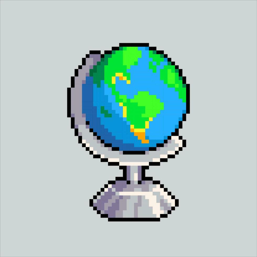 Pixel art illustration Earth Globe. Pixelated Earth Globe. Earth Globe icon pixelated for the pixel art game and icon for website and video game. old school retro. vector