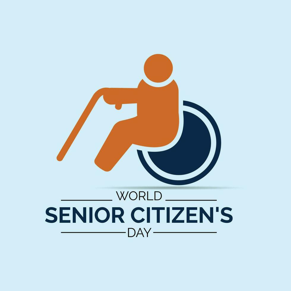 World Senior Citizen's day observed each year on August 21st  worldwide.Vector art vector