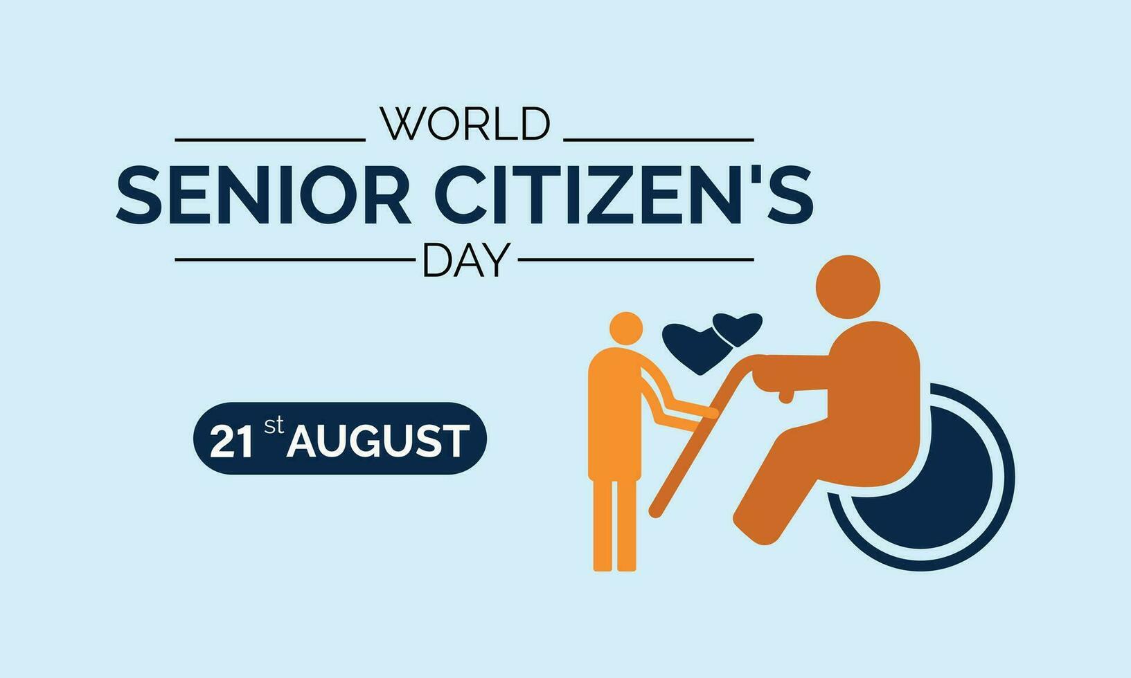 World Senior Citizen's day observed each year on August 21st  worldwide.Vector art vector