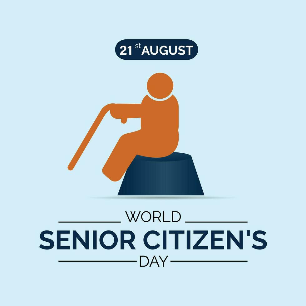 World Senior Citizen's day observed each year on August 21st  worldwide.Vector art vector