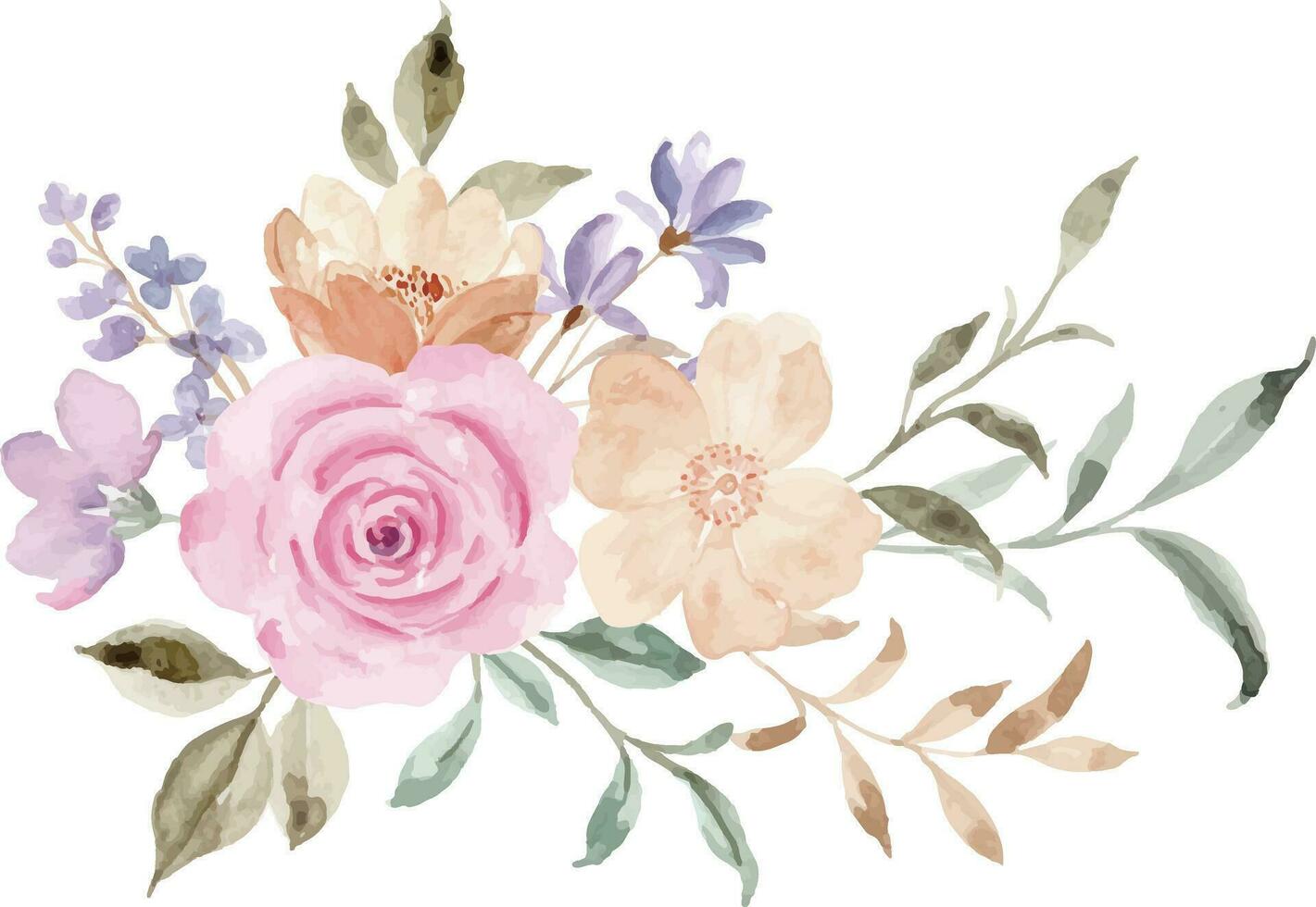 Pink rose flower bouquet for background, wedding, fabric, textile, greeting, card, wallpaper, banner, sticker, decoration etc. vector