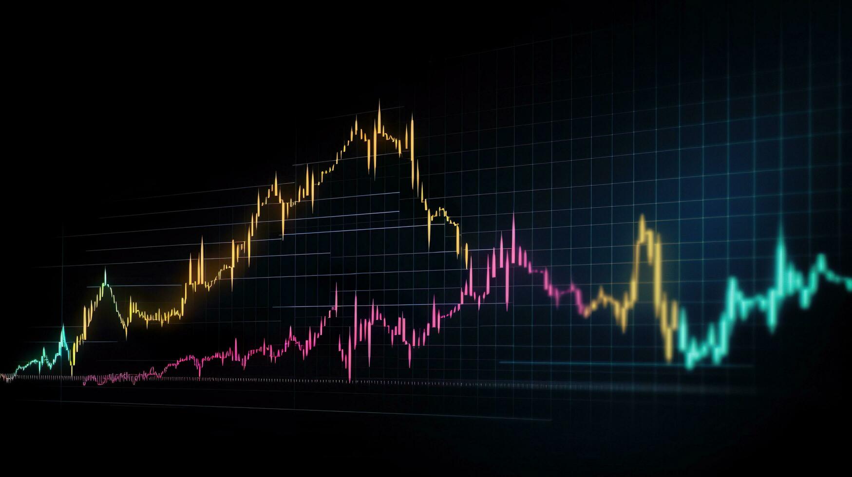 valores mercado inversión comercio grafico brillante líneas y diagrama fondo, financiero inversión o económico concepto foto