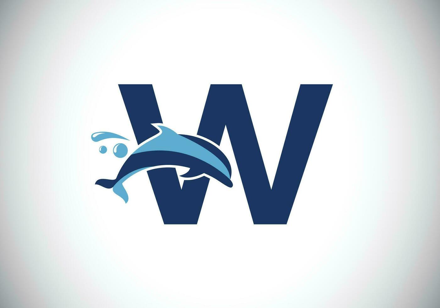 inicial alfabeto con un delfín logo diseño. agua animal icono. fuente emblema. moderno vector logotipo para negocio y empresa identidad.