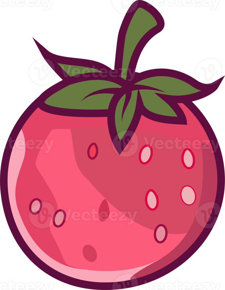 Flat simple strawberry icon. Vector Illustration png