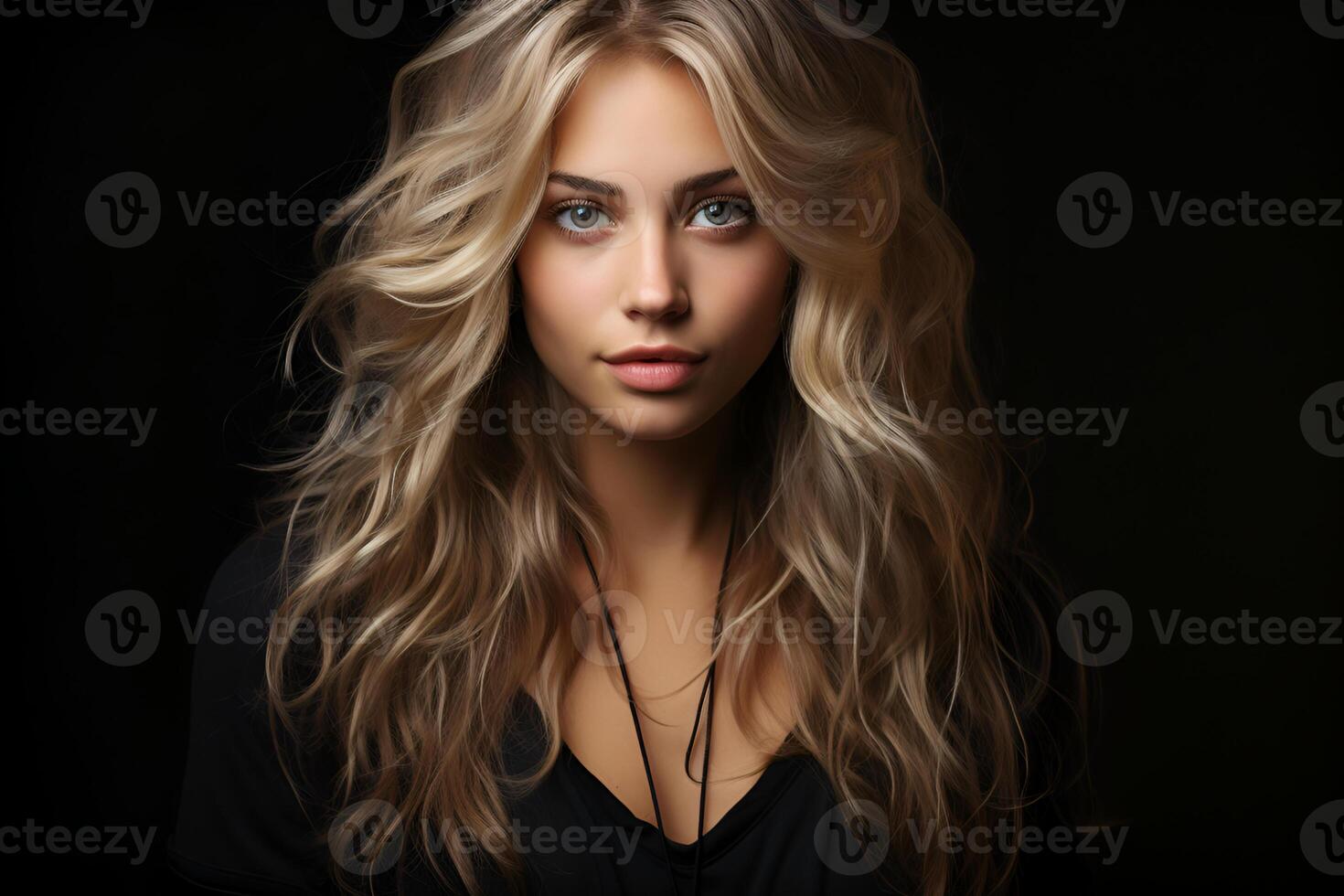 portrait of beautiful woman on different colors background photo
